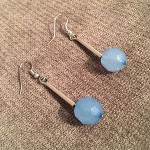 Silver and turquoise drop earrings